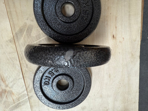 Refurbished - 1 inch 2 x 2.5 KG Plates Cast Iron Weight Set