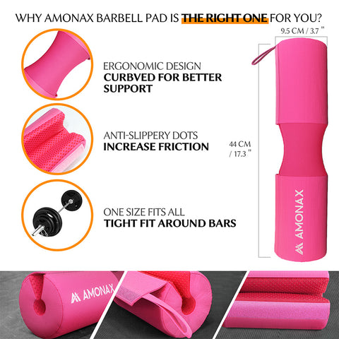 Glute Training Set Pink (Barbell Pad, Fabric Resistance Band, Ankle Straps)