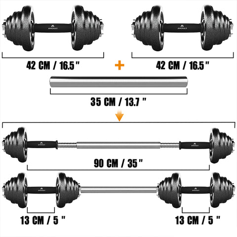 50KG Dumbbells Set, Adjustable Weight Set