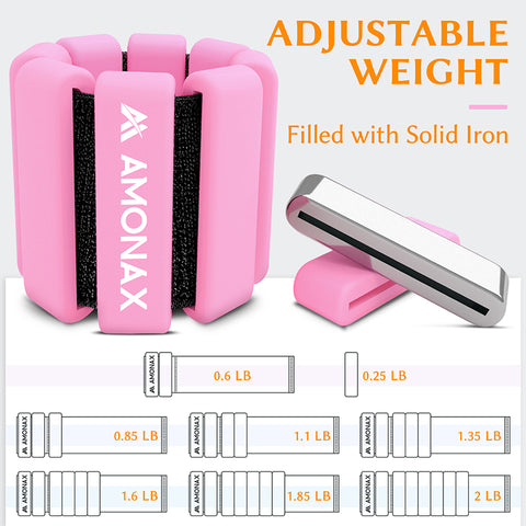 Amonax Wrist Weights Set 2x2lb-Pink