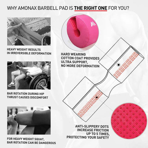 Barbell Cover Pad, Fabric Cover (Pink)