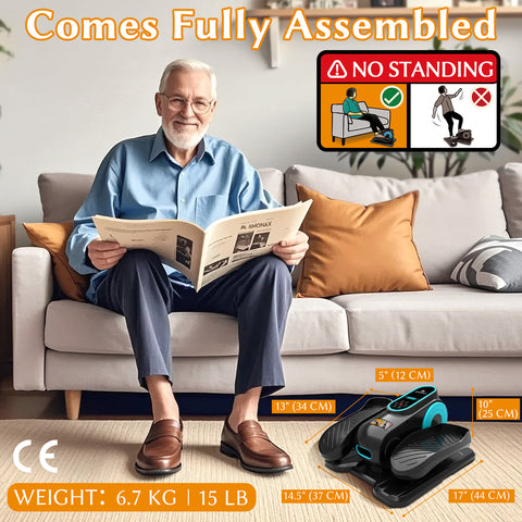 Amonax Electric Seated Pedal Exerciser For Elderly -  Motorized Black Pro