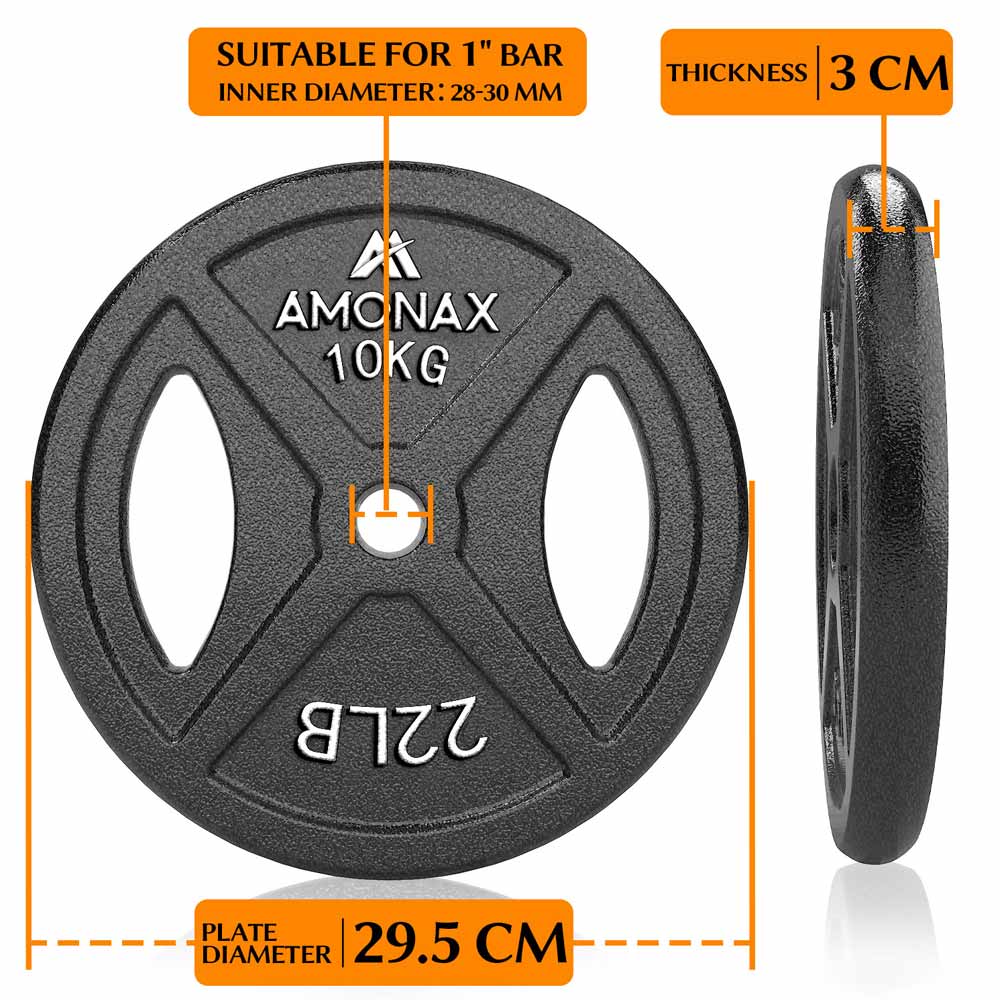 1 inch 10kg weight plates