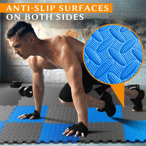 Exercise Interlocking Floor Mats - Blue 30x30cm 54 TILES (51 SQ FT)