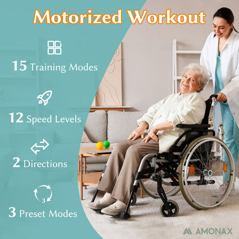 Amonax Electric Seated Pedal Exerciser For Elderly -  Motorized Black Pro