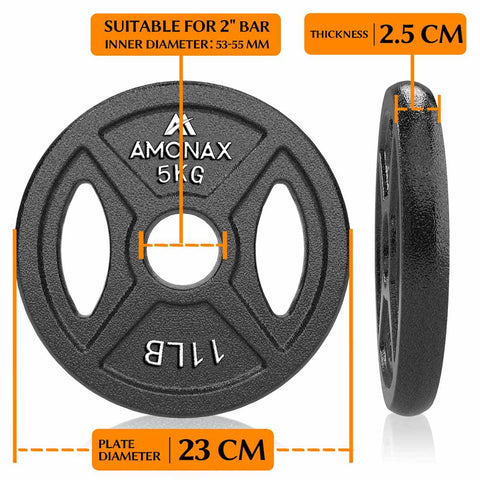 Cast Iron Weight Plates Set ( 2’’- 5kg x 4 )