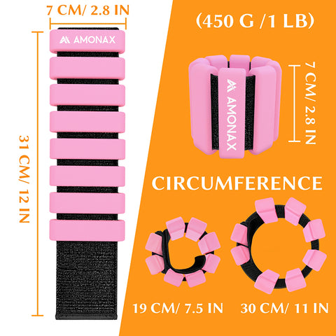 2x1lb Wrist Weights Set - Pink