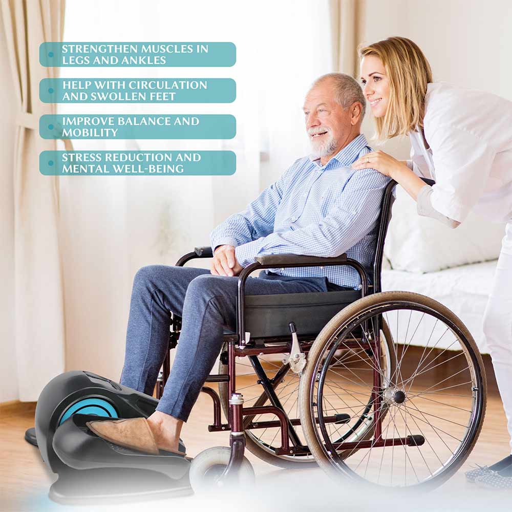 electric seated pedal exerciser for elderly