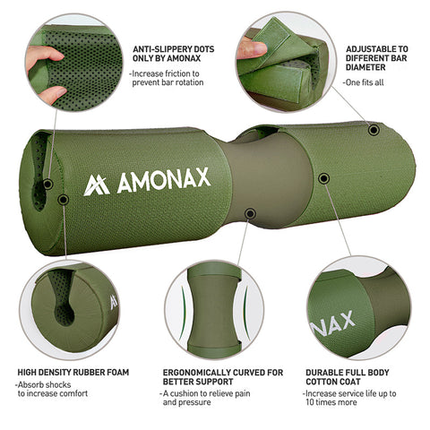 Barbell Pad with Fabric Cover (Green)