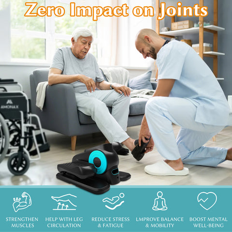 Amonax Electric Seated Pedal Exerciser For Elderly -  Motorized Black Pro