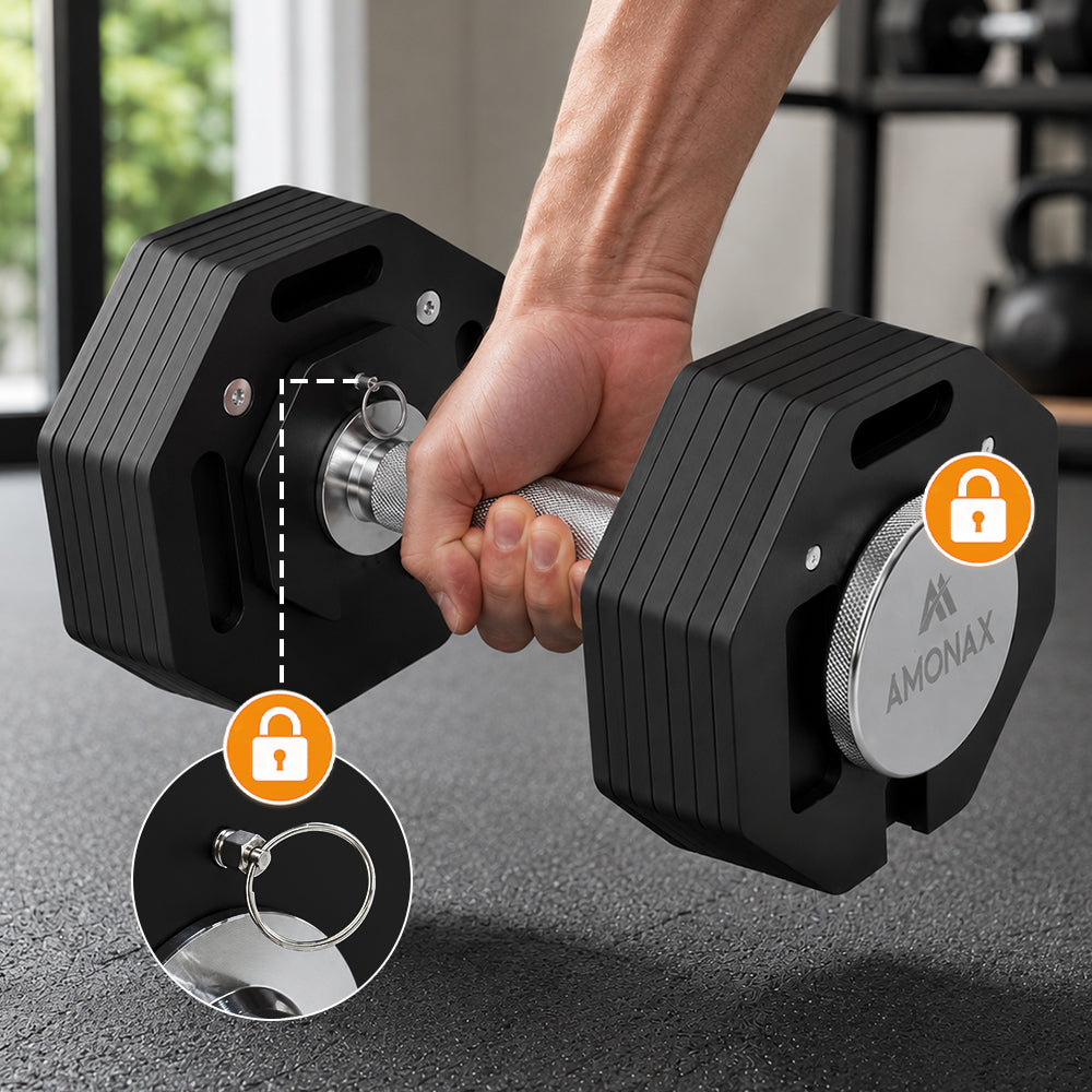 Quick-Change Plate-Loaded Adjustable Dumbbell (20kg / 36kg)