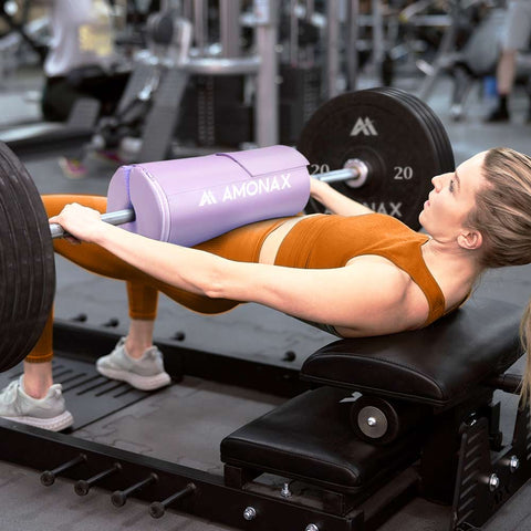 Thick Barbell Pad for Hip Thrust with Leather Cover - Purple