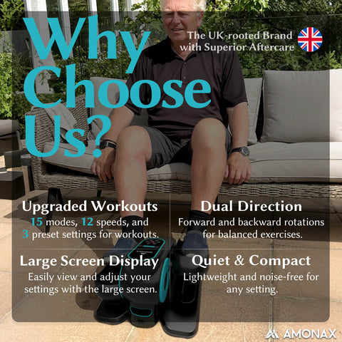 Electric Seated Pedal Exerciser for Seniors – Black Pro