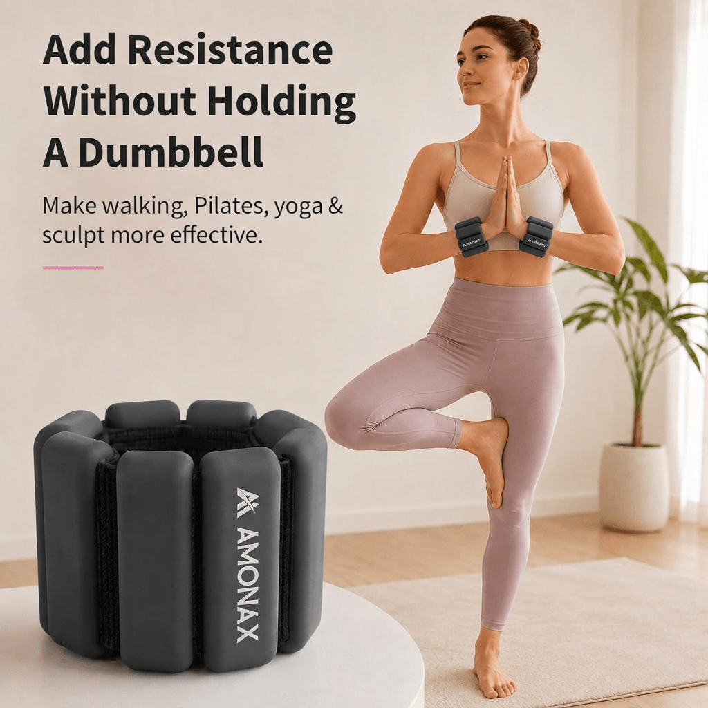 Adjustable Wrist Weights for Yoga, Walking & Home Workout - – 1lb/2lb Pair