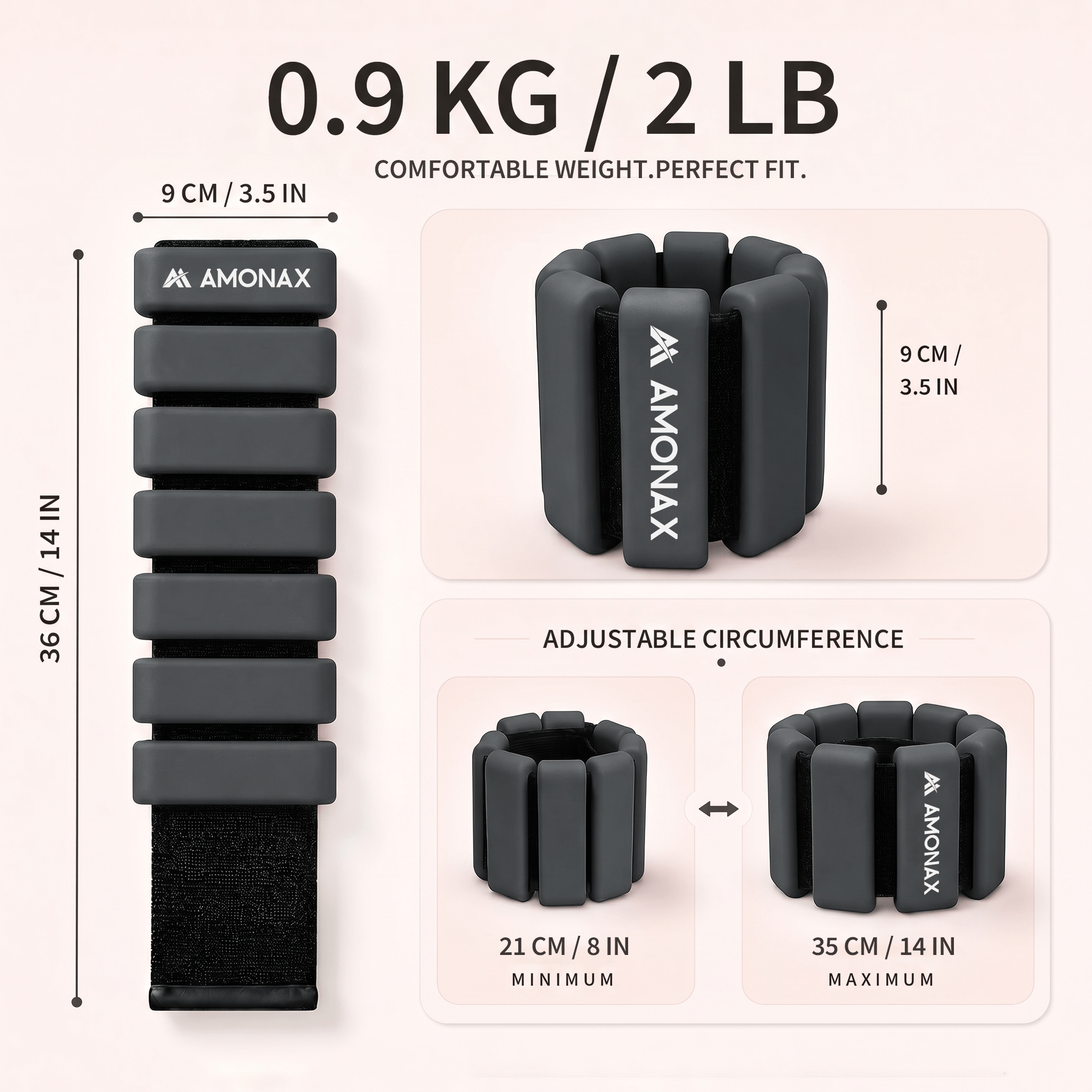 Adjustable Wrist Weights for Yoga, Walking & Home Workouts – 1lb/2lb Pair