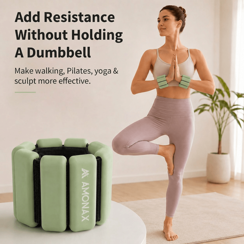Adjustable Wrist Weights for Yoga, Walking & Home Workouts – 1lb/2lb Pair