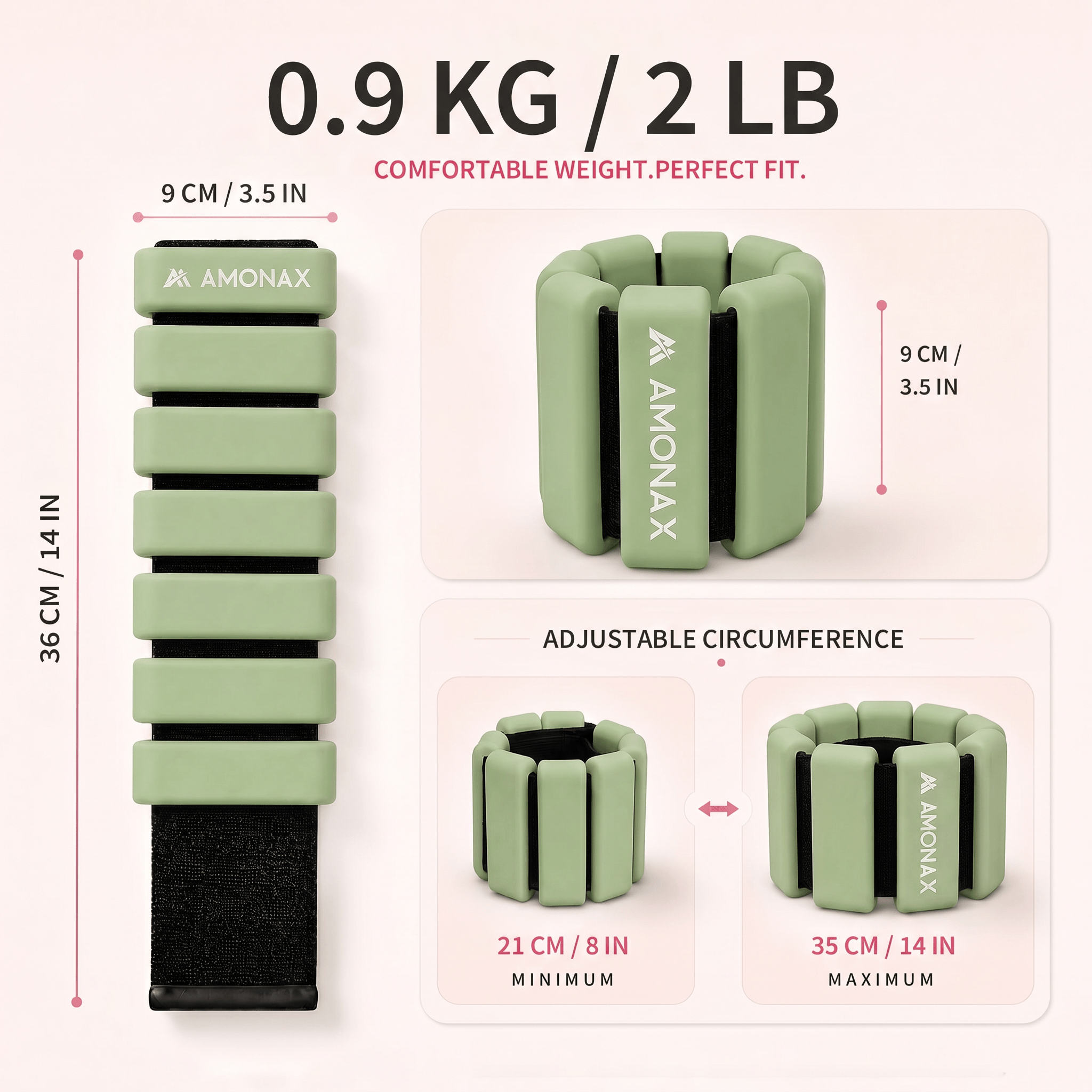 Adjustable Wrist Weights for Yoga, Walking & Home Workouts – 1lb/2lb Pair