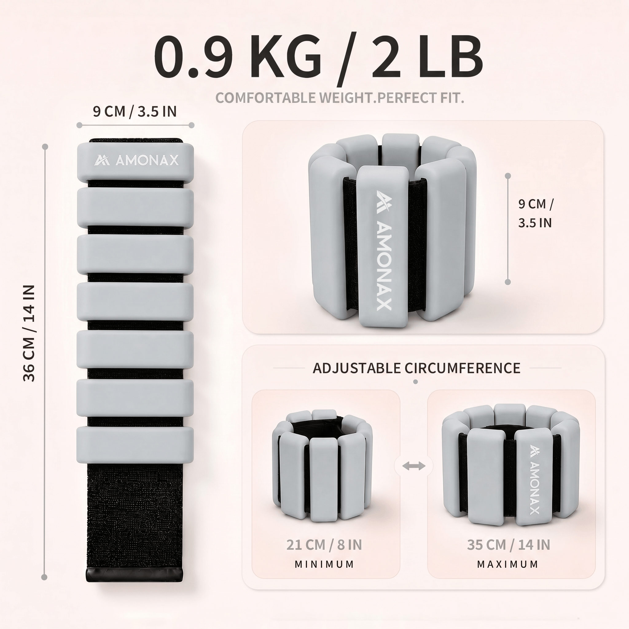 Adjustable Wrist Weights for Yoga, Walking & Home Workouts – 1lb/2lb Pair