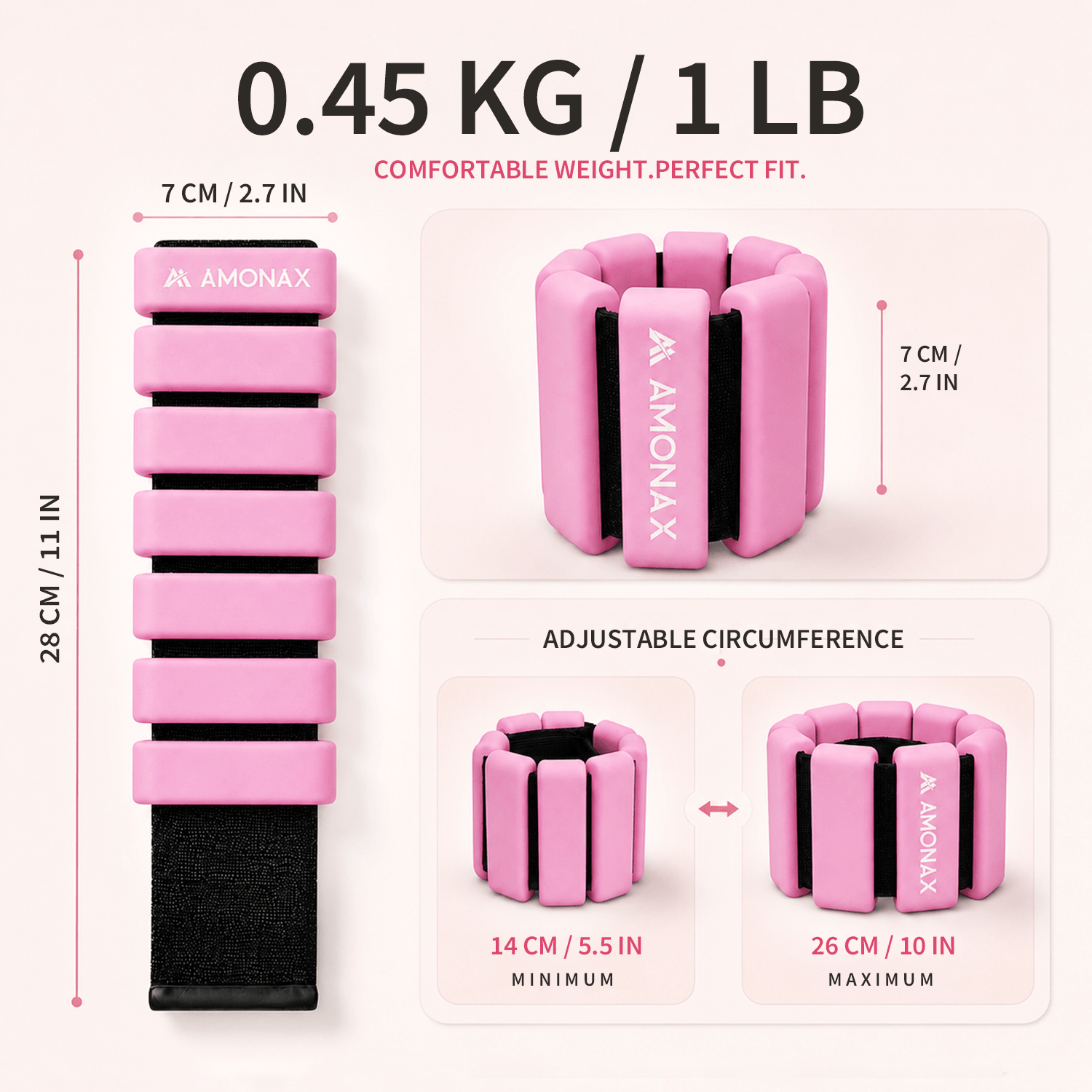 Adjustable Wrist Weights for Yoga, Walking & Home Workouts – 1lb/2lb Pair