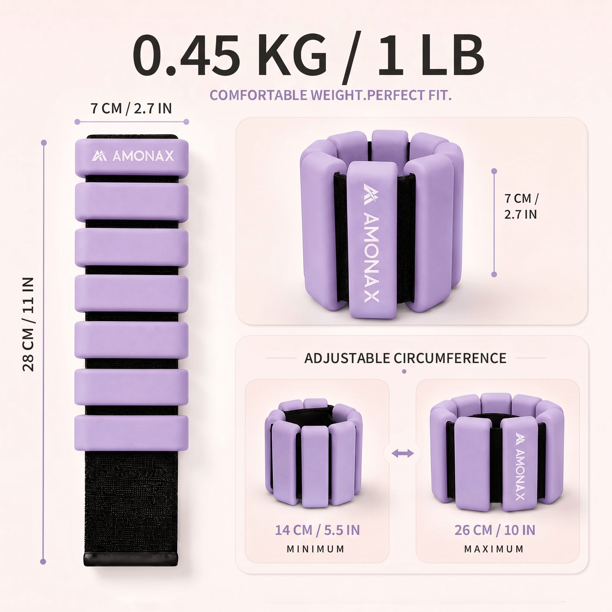 Adjustable Wrist Weights for Yoga, Walking & Home Workouts – 1lb/2lb Pair