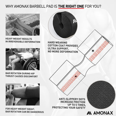 Amonax Hip Thrust Bar Pad Protection for Glute Workouts
