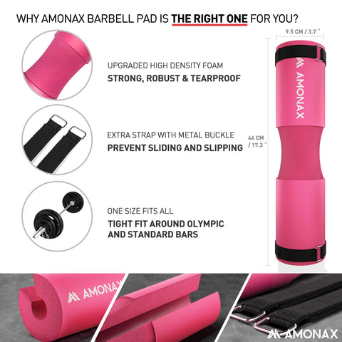 Best Barbell Pad for Squats – Shoulder & Neck Support (Pink)