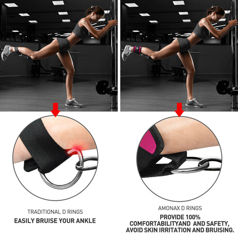 Ankle Straps for Cable Machine – Glute & Leg Workout (Pink - Single)