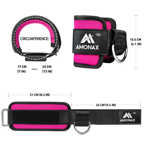 Ankle Straps for Cable Machine – Glute & Leg Workout (Pink - Single)