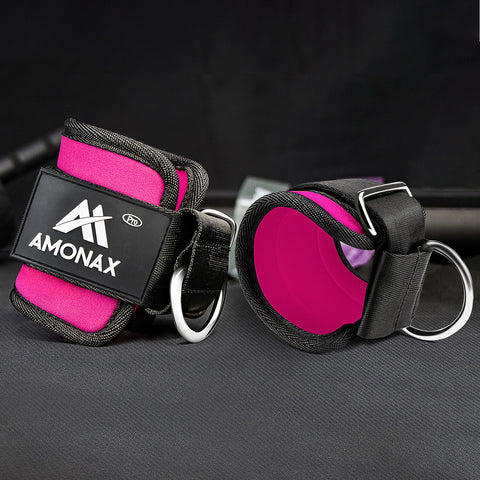 Ankle Straps for Cable Machine – Glute & Leg Workout (Pink - Pair)