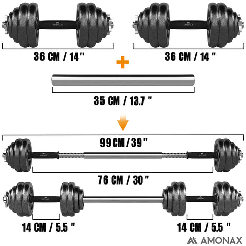 30KG Adjustable Cast Iron Home Dumbbell Set
