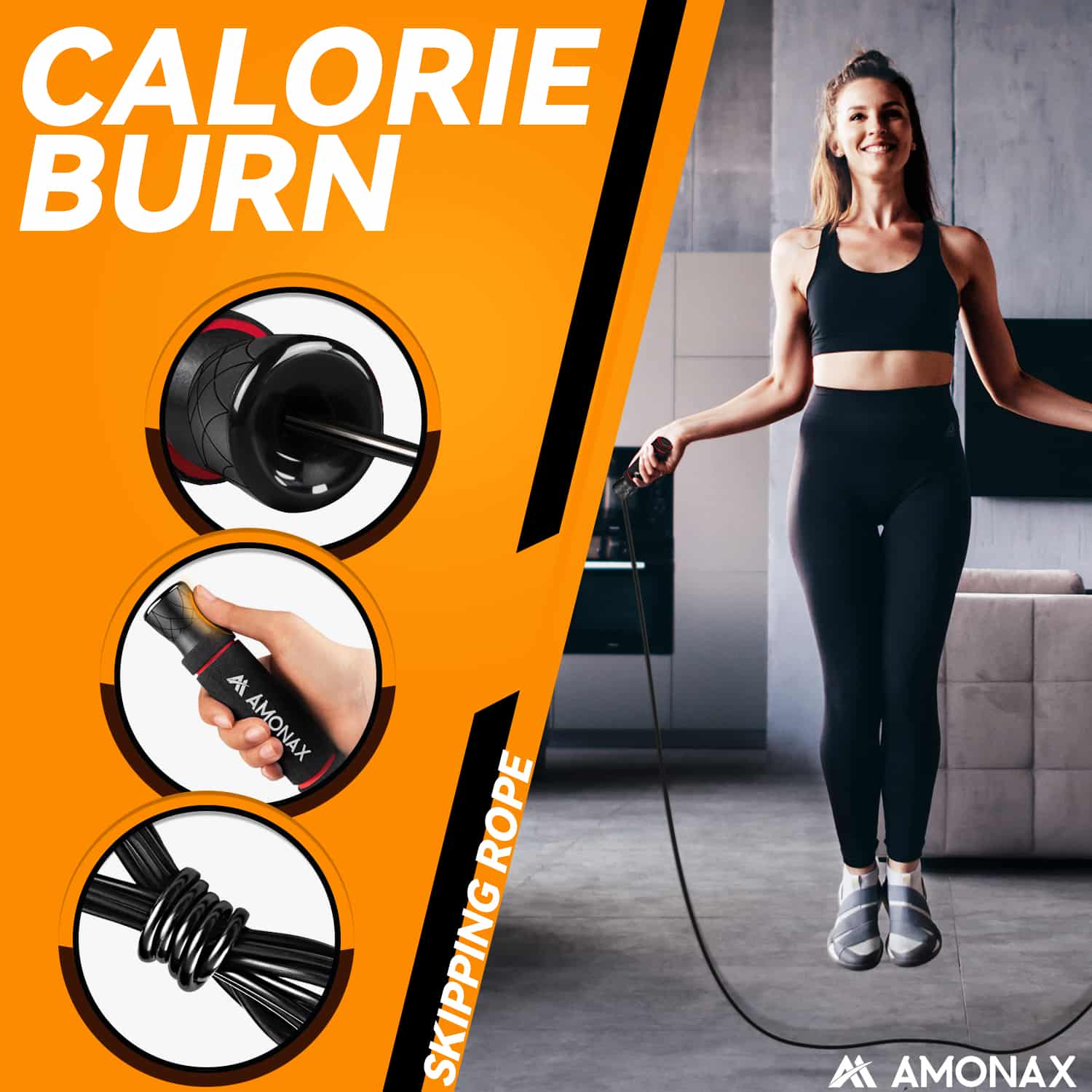 Ab Roller Set with Skipping Rope & Push Up Bars – Home Workout Kit for Core Training