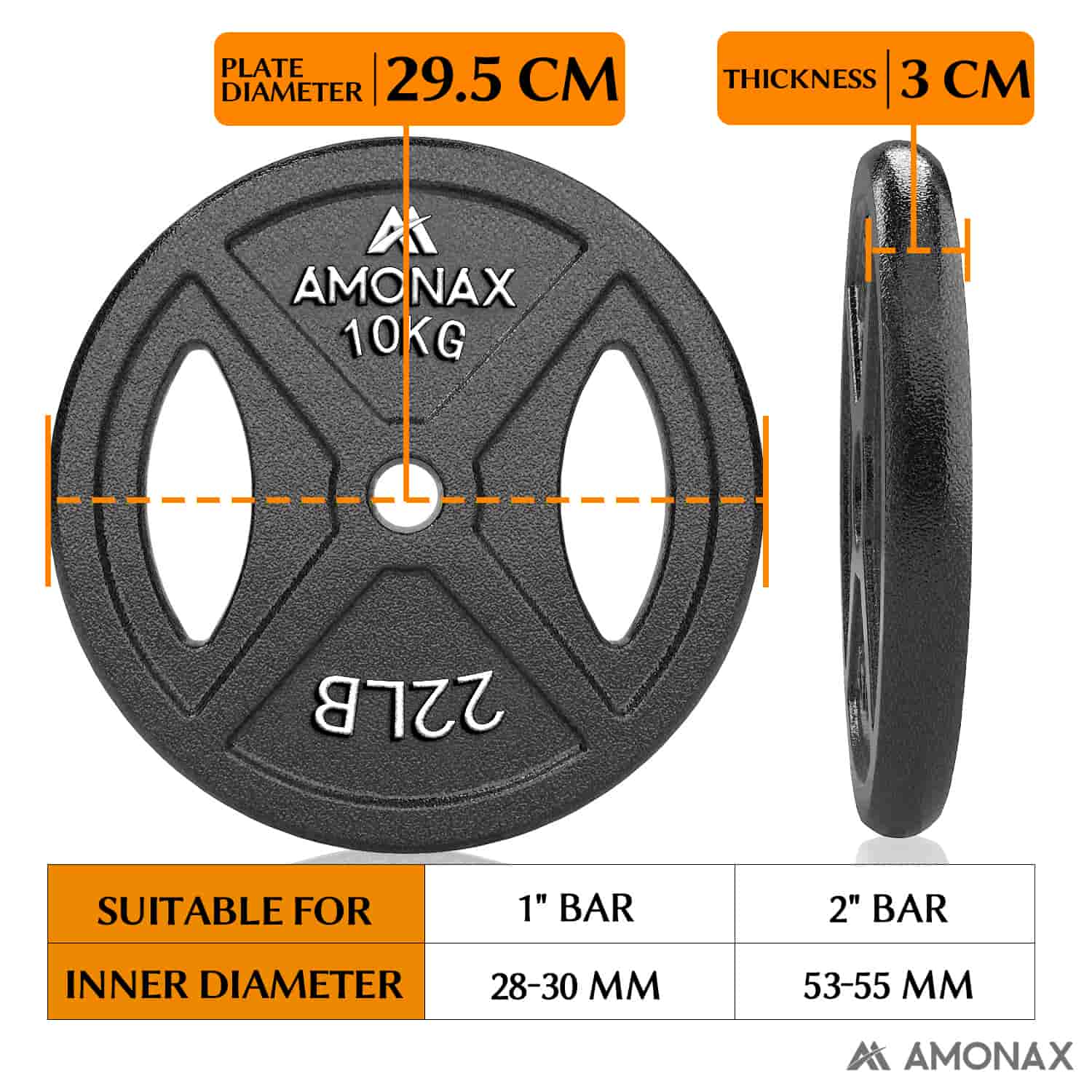 Cast Iron Standard Weight Plates – 1 Inch Set