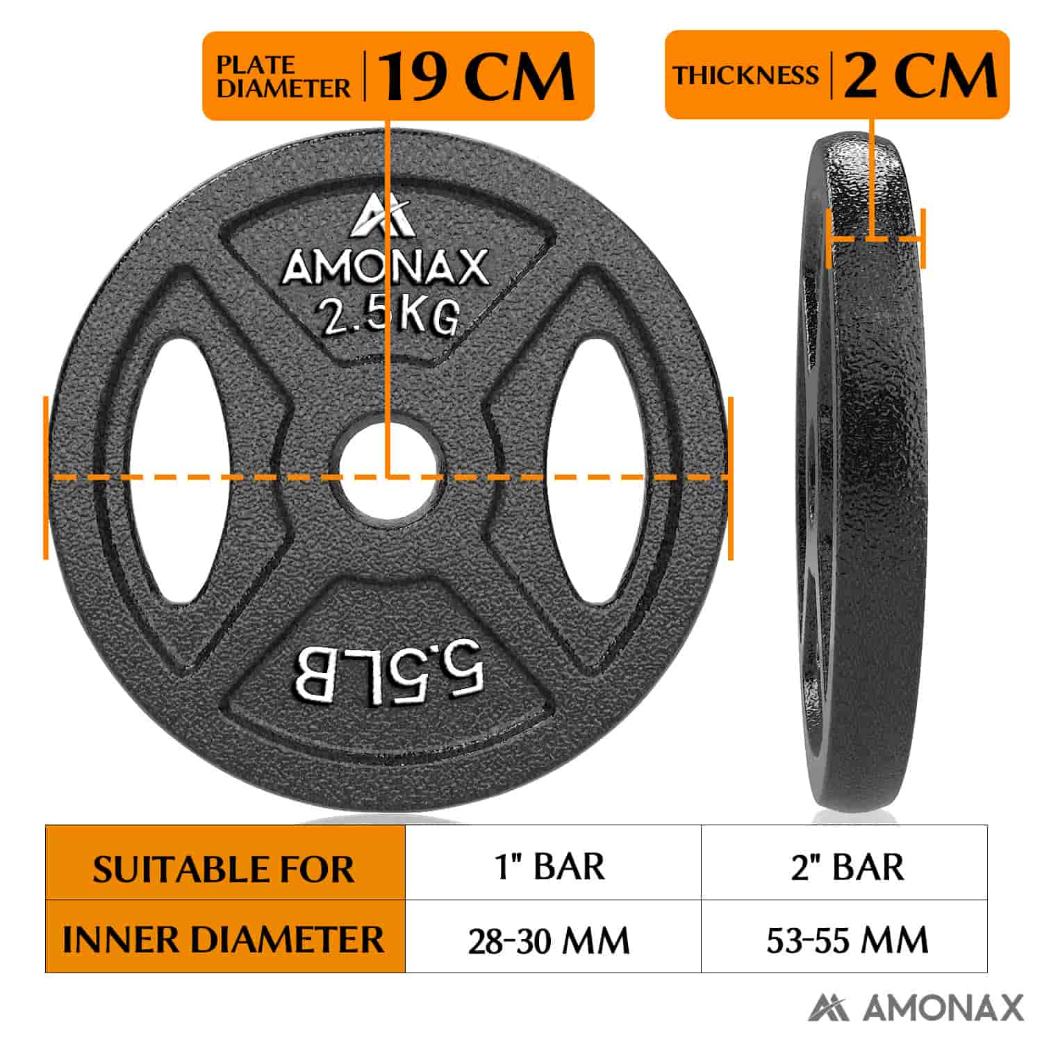 Cast Iron Standard Weight Plates – 1 Inch Set