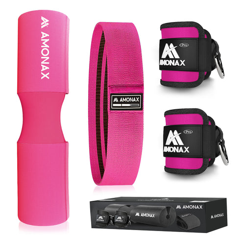 Gym Barbell Pad Set – Fitness Kit with Hip Band & Ankle Straps