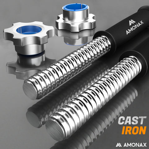 16 Inches Cast Iron Dumbbell Handle with Spinlock
