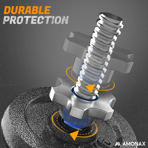 16 Inches Cast Iron Dumbbell Handle with Spinlock