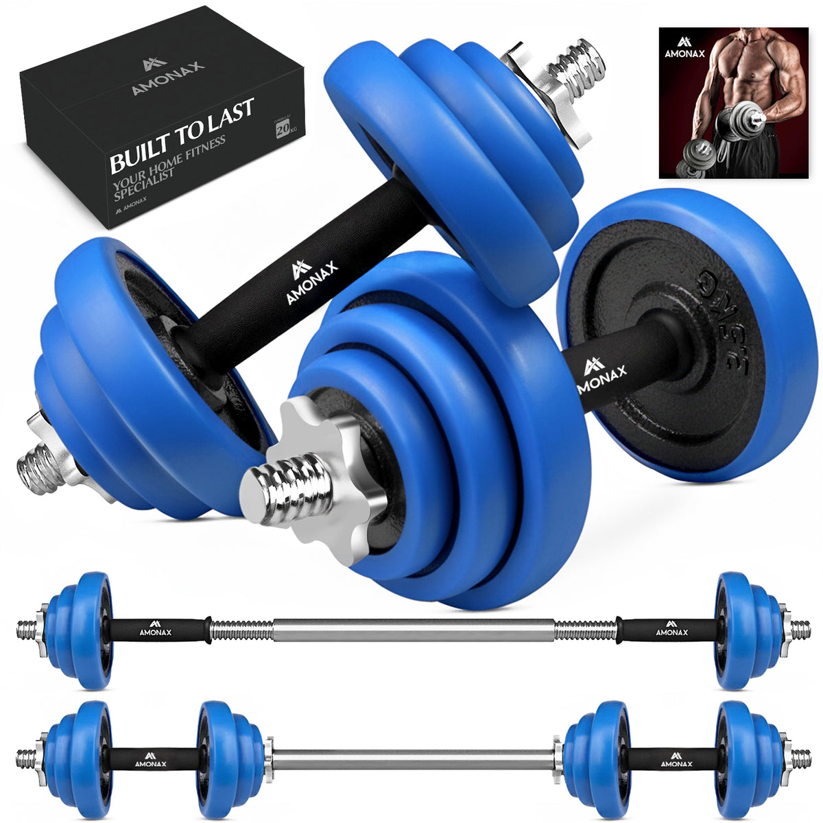 20kg dumbbell pair free weight set