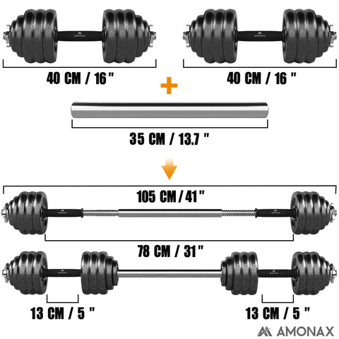 40KG Cast Iron Adjustable Dumbbell Set for Home Gym