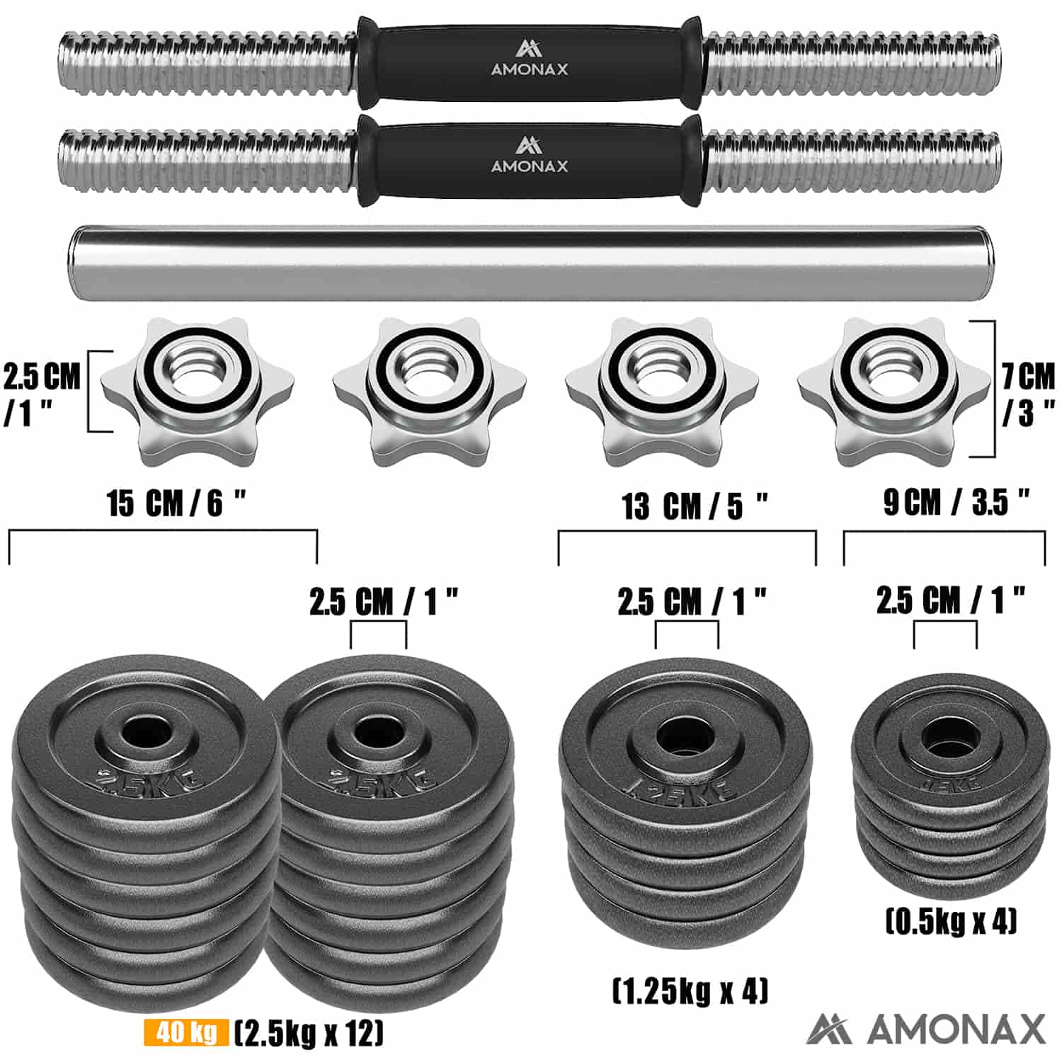 Cast Iron Adjustable Dumbbell Set for Home Gym (15–50kg)
