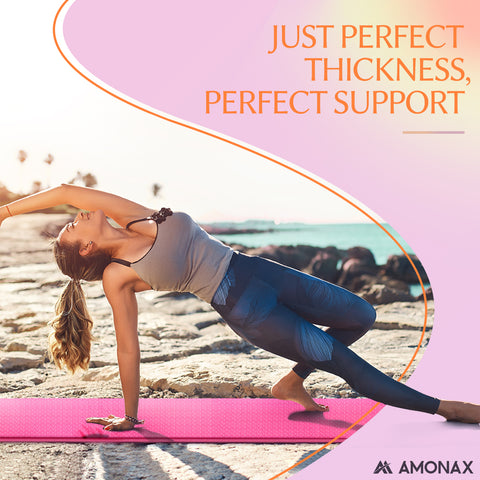 Pink Yoga Mat – Non Slip Workout Mat for Yoga and Pilates (Pink)