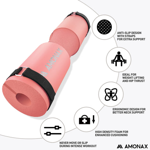 Squat Pad for Barbell – Comfortable Lifting Cushion (Coral Pink)