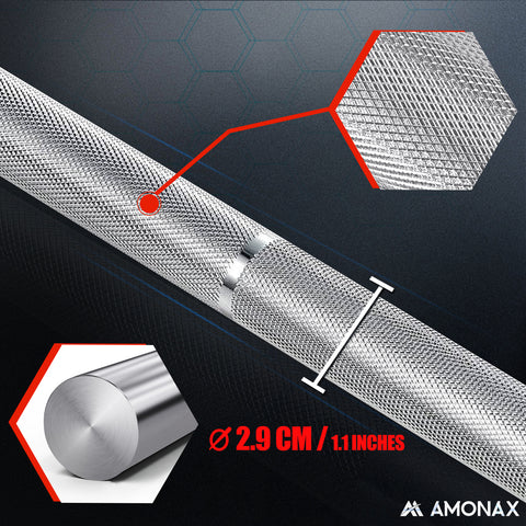 7FT (220cm) Olympic Barbell – Full-Size Professional Weightlifting Bar