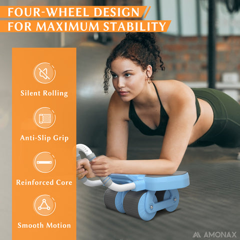 Amonax Automatic Rebound Ab Roller Exercise Wheel For Core Abs
