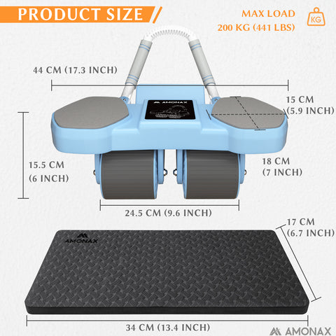 Amonax Automatic Rebound Ab Roller Exercise Wheel For Core Abs