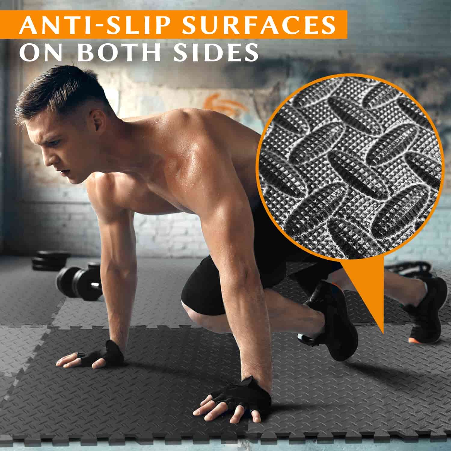 60×60cm Foam Gym Floor Mats – Interlocking Gym Tiles