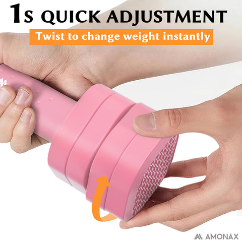 4-in-1 Adjustable Weights Dumbbells Set - Pink