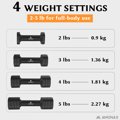 4-in-1 Adjustable Weights Dumbbells Set - Black