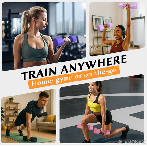 Adjustable Dumbbell Set – 4-in-1 Quick-Release (Purple 2.3kg ×2)