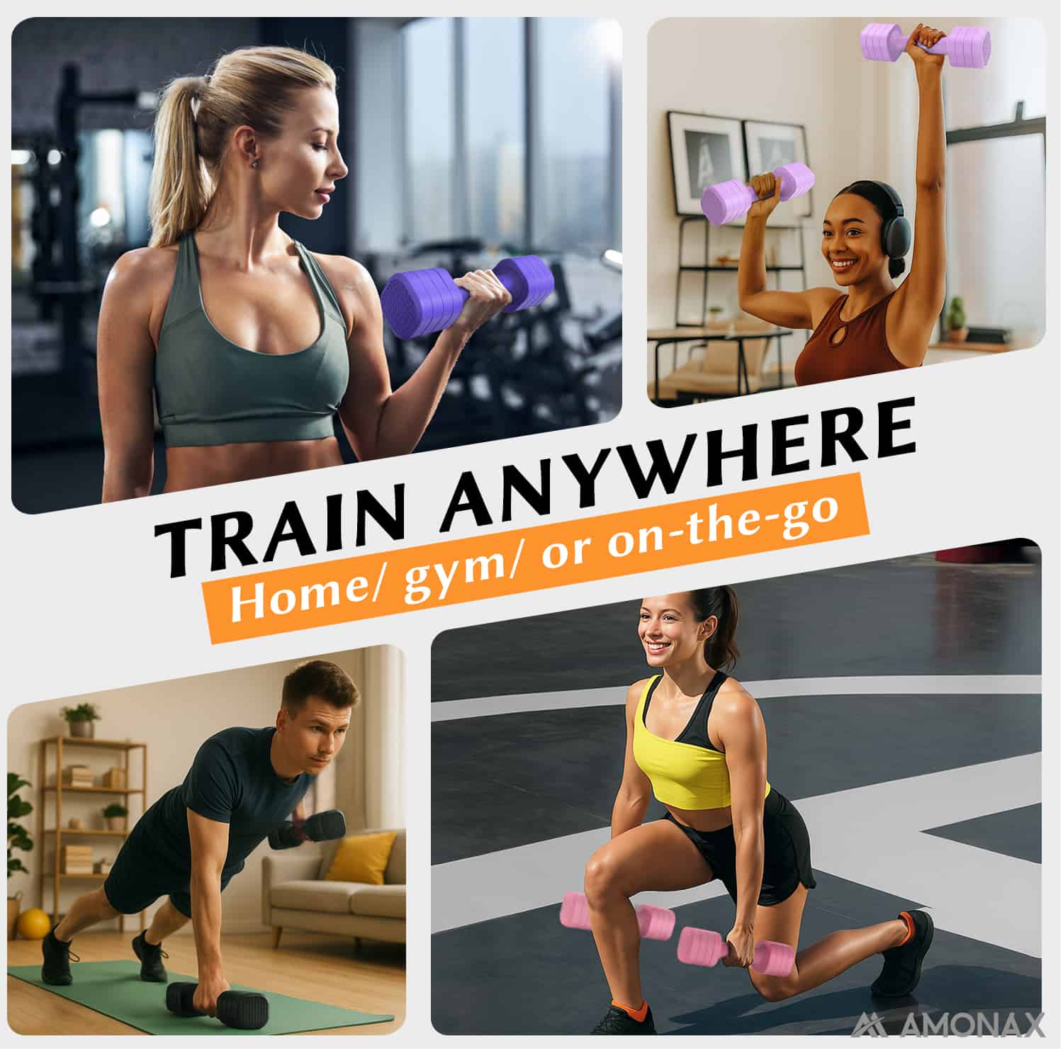 Adjustable Dumbbell Set – 4-in-1 Quick-Release (2.3kg ×2)