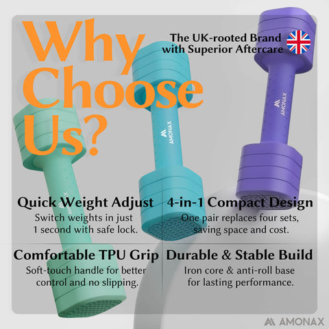 Adjustable Dumbbell Set – 4-in-1 Quick-Release ( Green 2.3kg ×2)